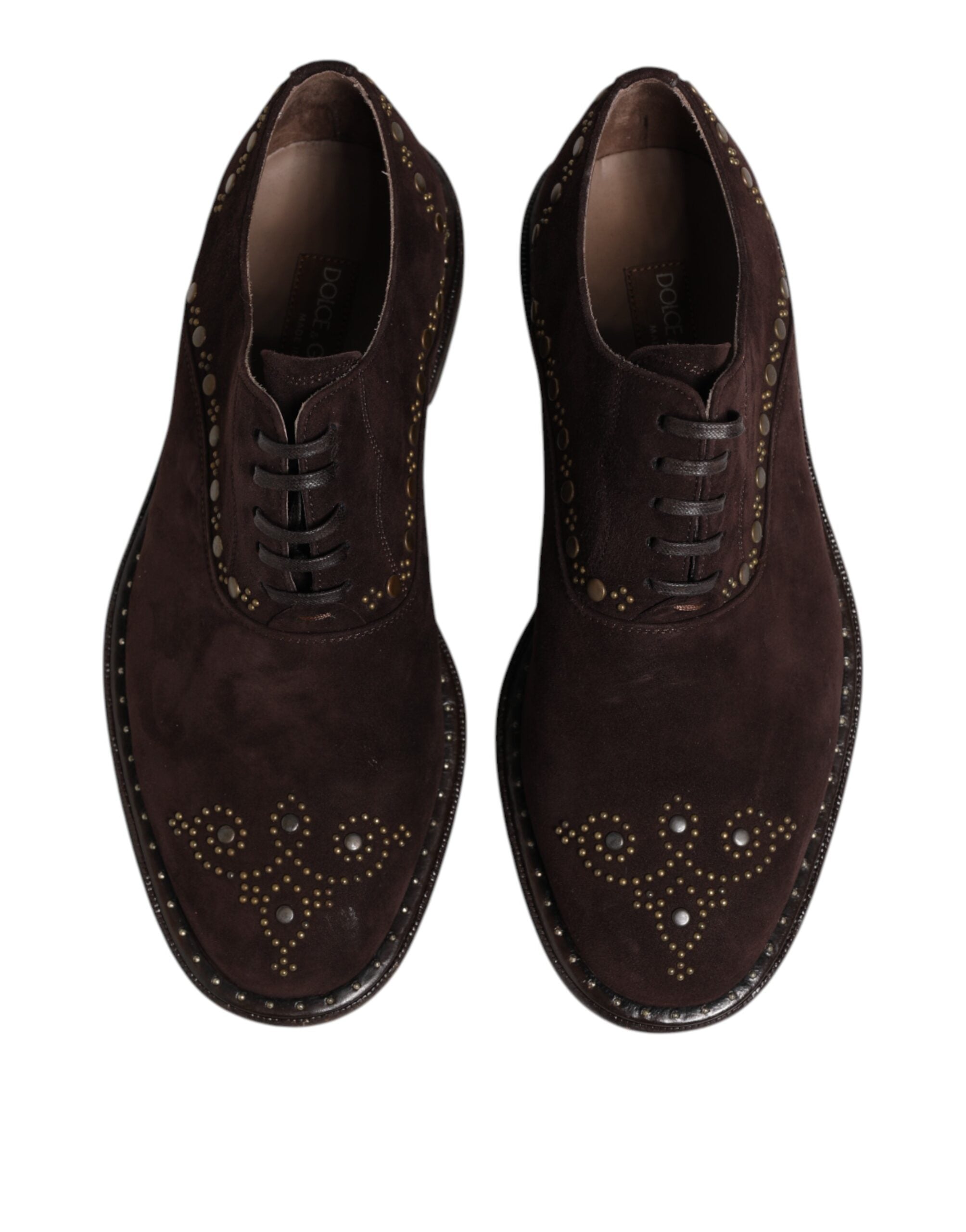 Dolce & Gabbana Elegant Brown Velvet Oxford Lace-up Shoes - ACCEXO