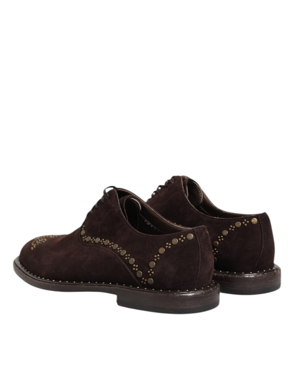Dolce & Gabbana Elegant Brown Velvet Oxford Lace-up Shoes - ACCEXO