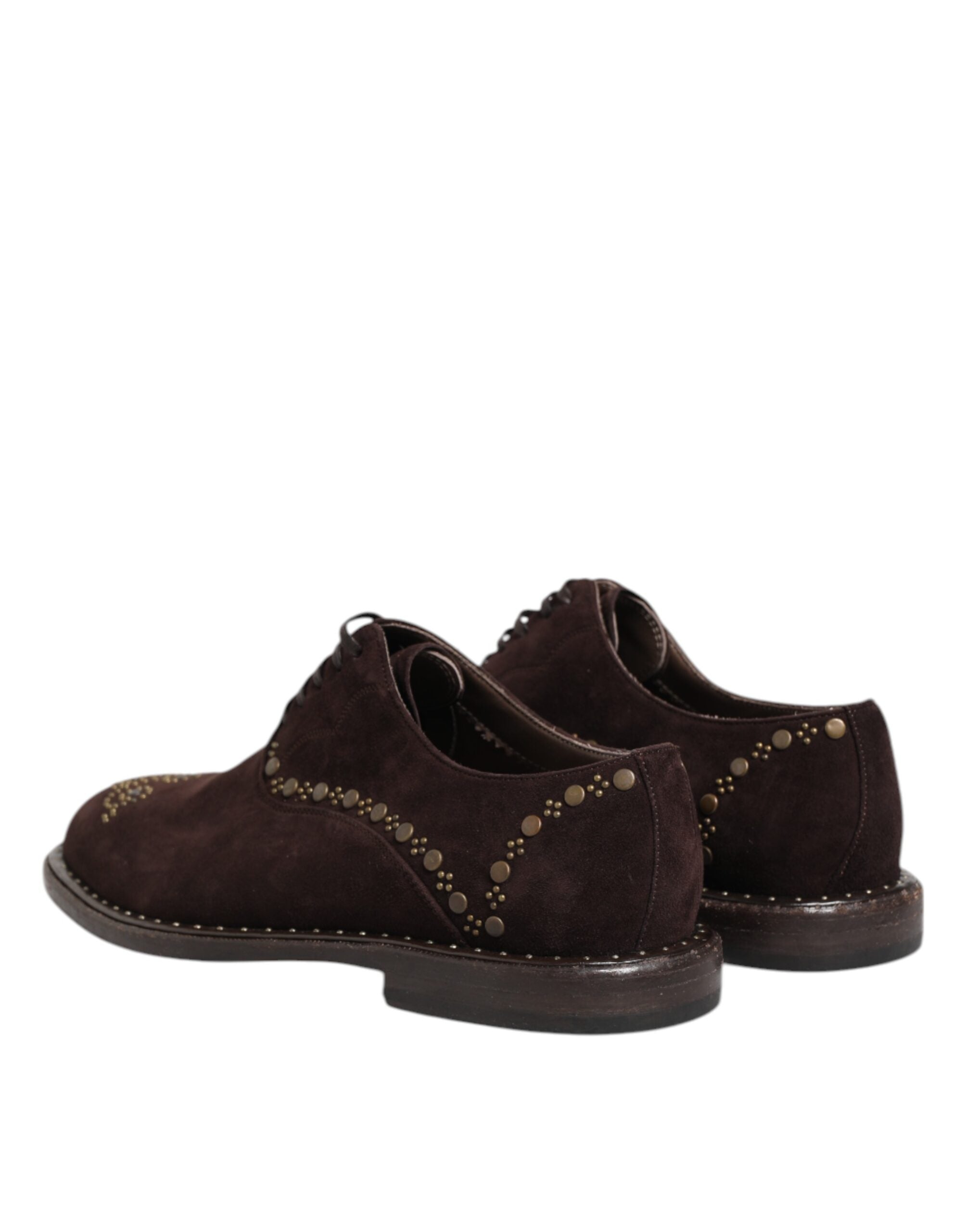 Dolce & Gabbana Elegant Brown Velvet Oxford Lace-up Shoes - ACCEXO