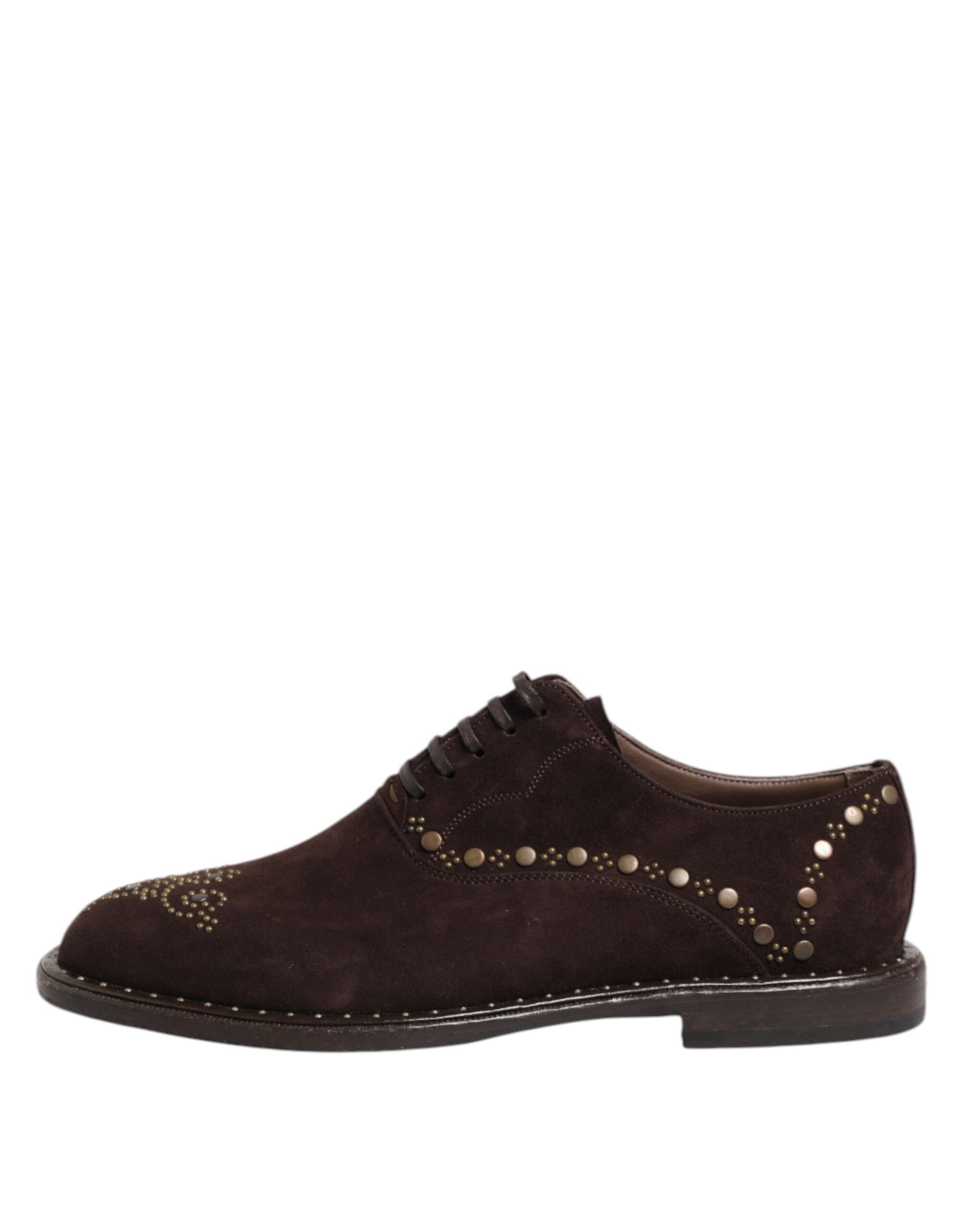 Dolce & Gabbana Elegant Brown Velvet Oxford Lace-up Shoes - ACCEXO