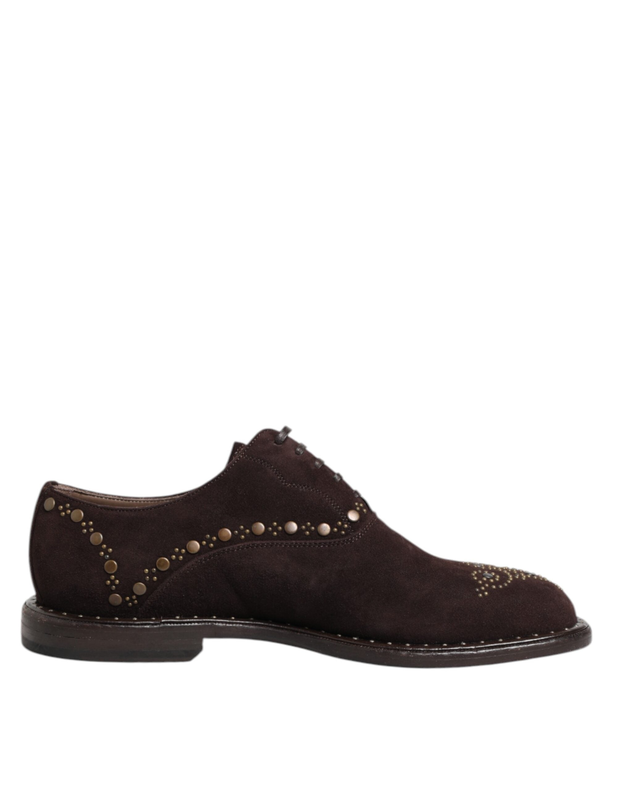 Dolce & Gabbana Elegant Brown Velvet Oxford Lace-up Shoes - ACCEXO