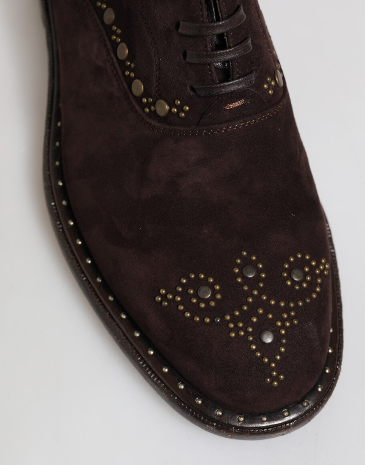 Dolce & Gabbana Brown Velvet Lace Up Oxford Dress Shoes for Men