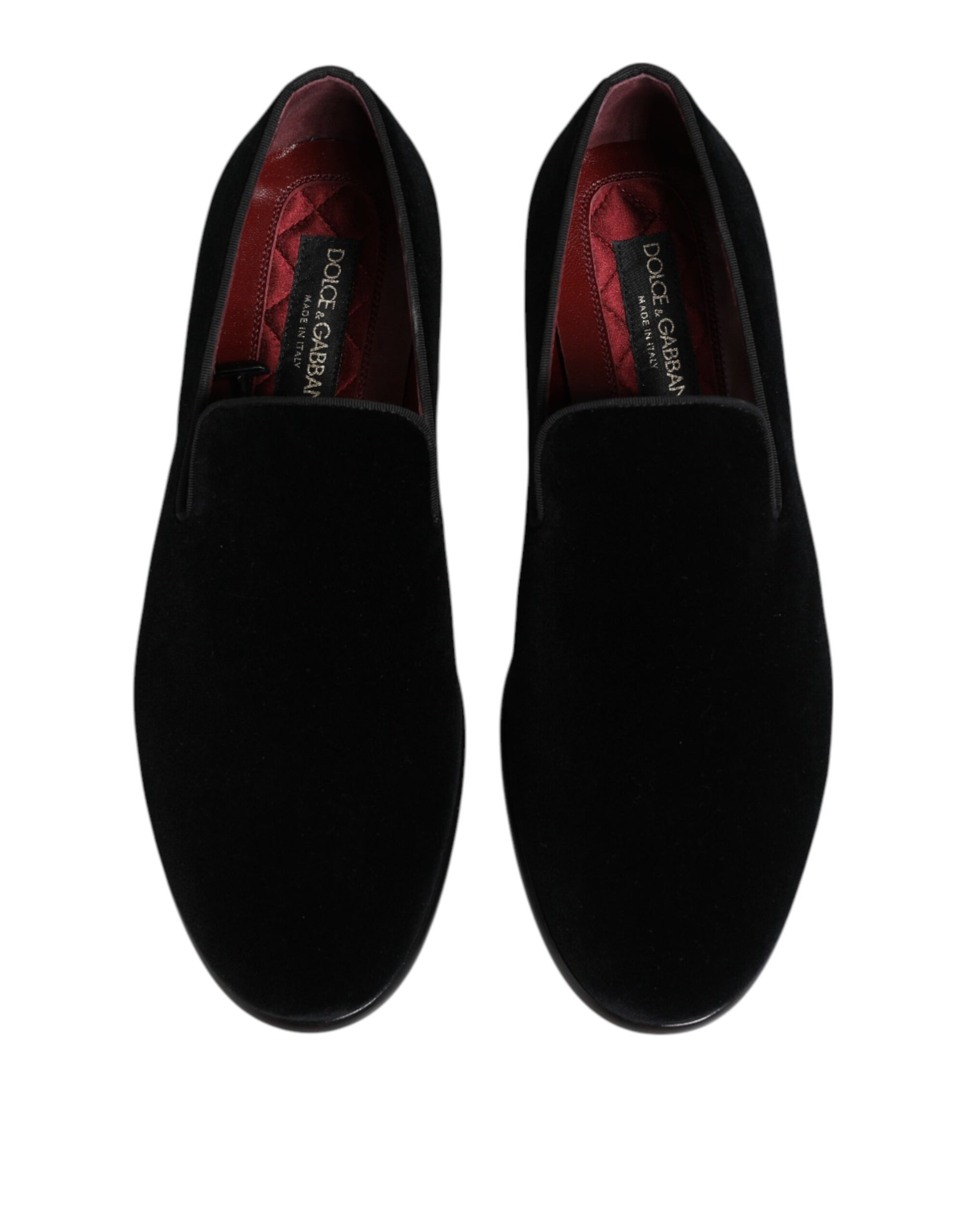 Dolce & Gabbana Black Velvet Loafers Formal Men Dress Shoes - ACCEXO