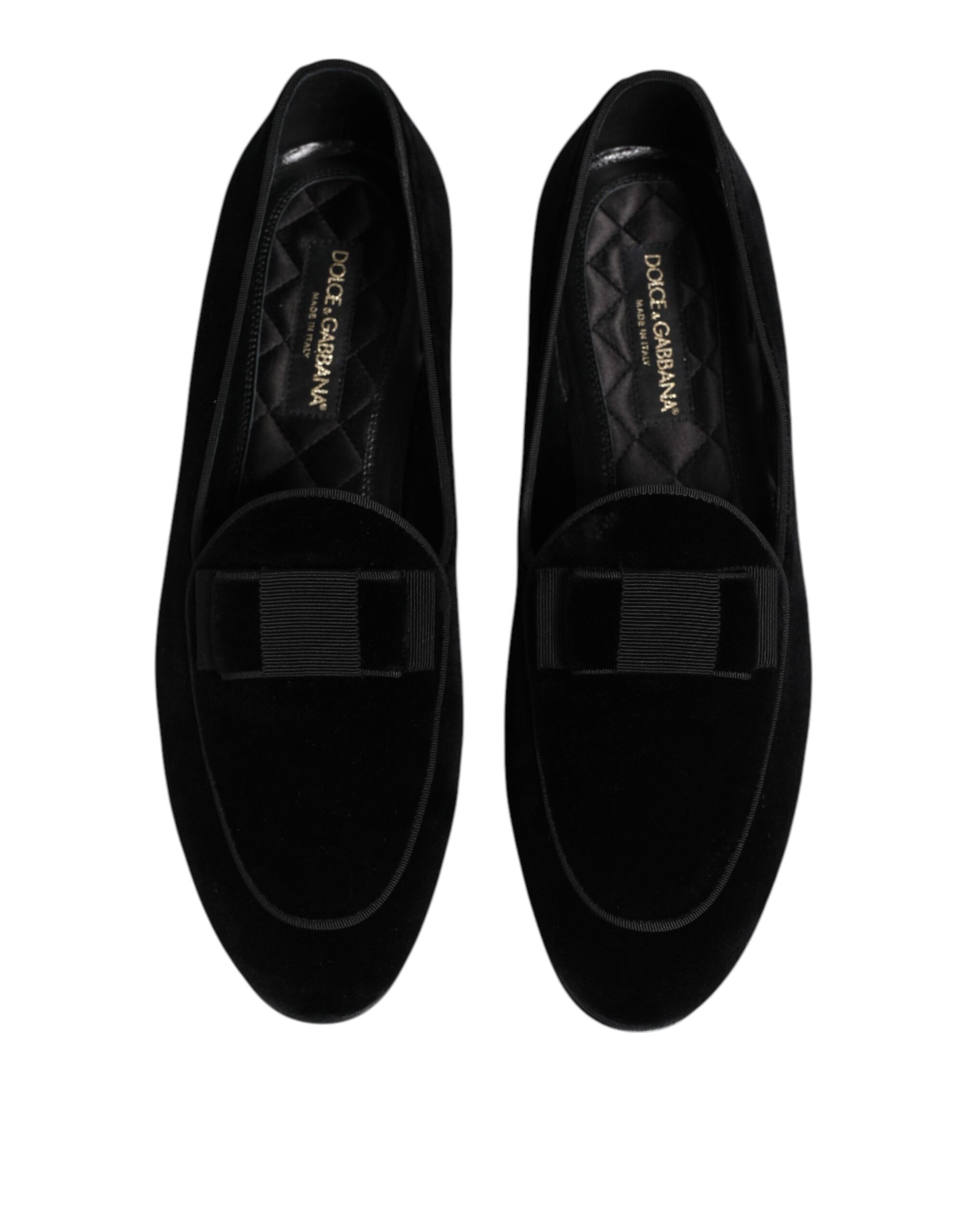 Dolce & Gabbana Black Velvet Loafers Formal Men Dress Shoes - ACCEXO