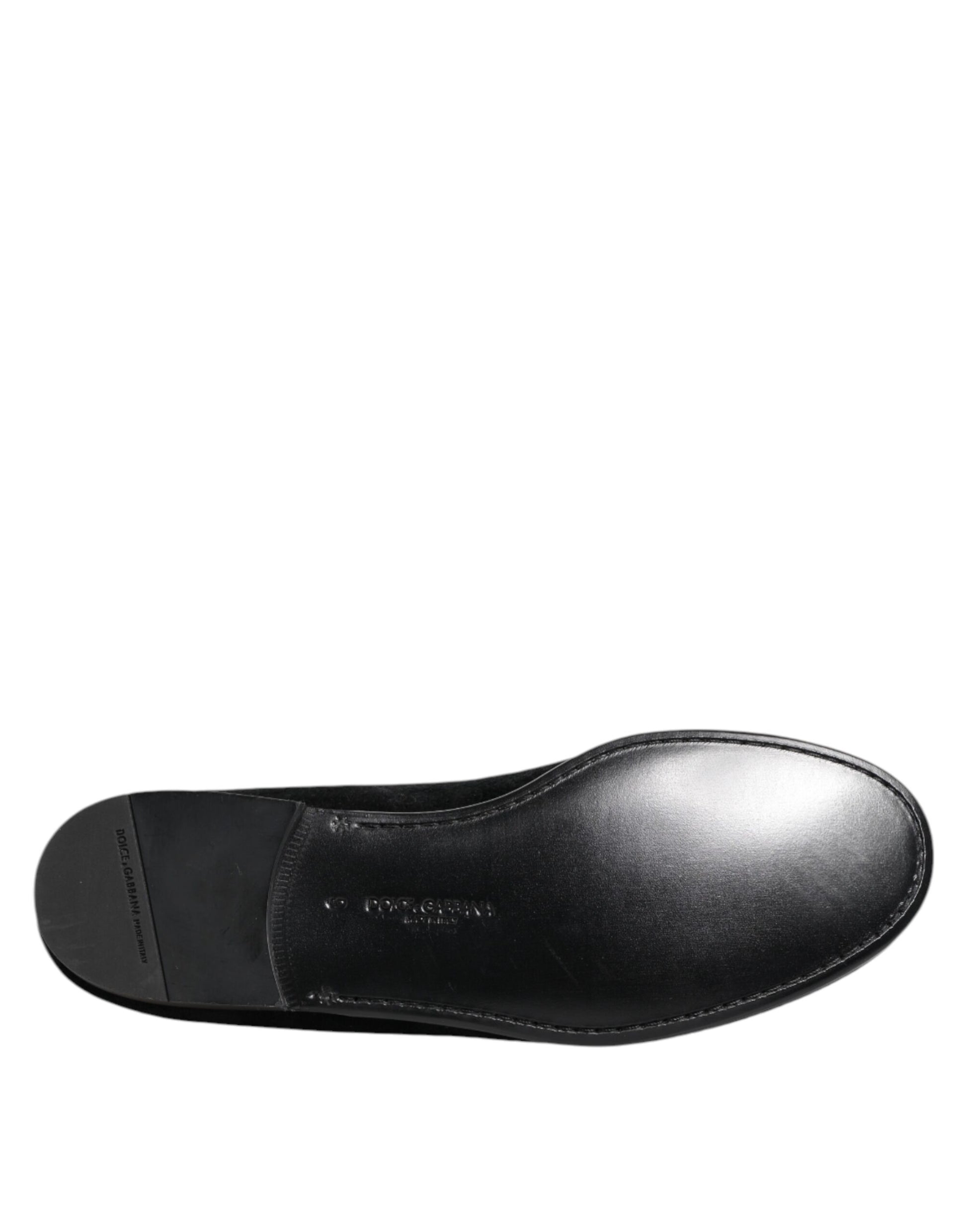 Dolce & Gabbana Black Jacquard Loafers Formal Men Dress Shoes - ACCEXO