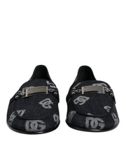 Dolce & Gabbana Blue Logo Cotton Loafers Formal Dress Shoes