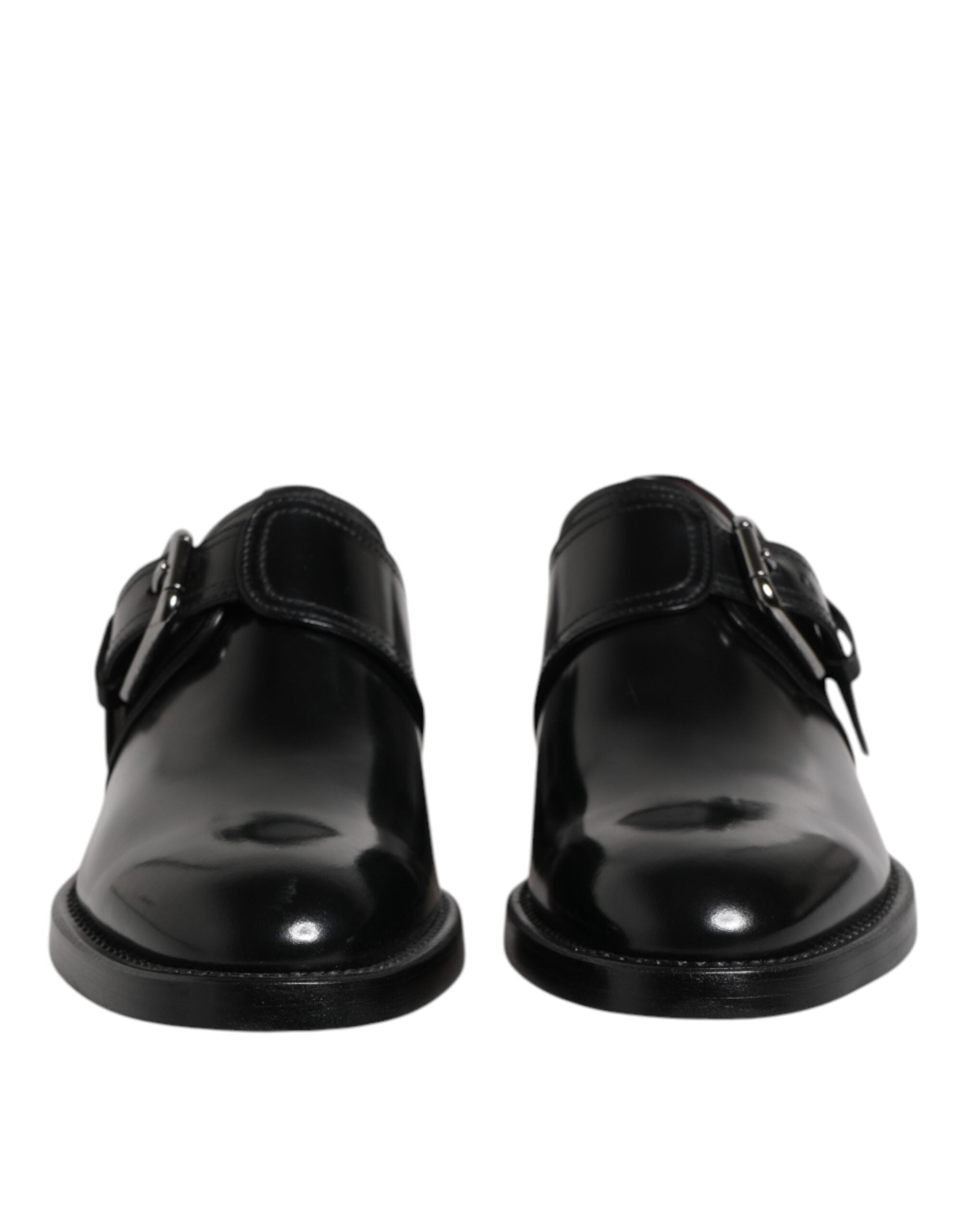 Dolce & Gabbana Black Leather Monk Strap Derby Formal Shoes - ACCEXO