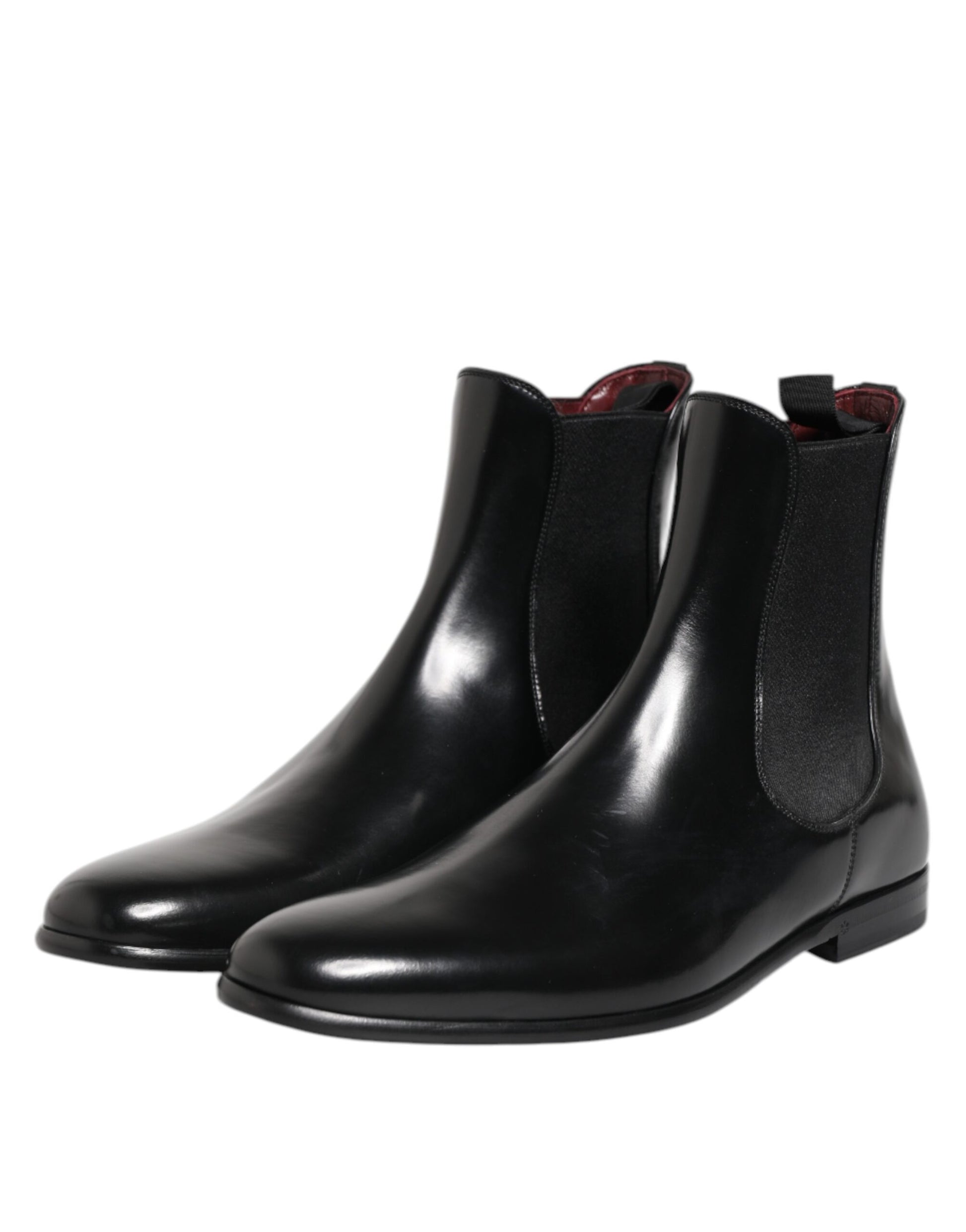 Dolce & Gabbana Black Chelsea Slip On Mid Calf Boots Shoes - ACCEXO