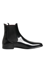Dolce & Gabbana Black Chelsea Slip On Mid Calf Boots Shoes - ACCEXO