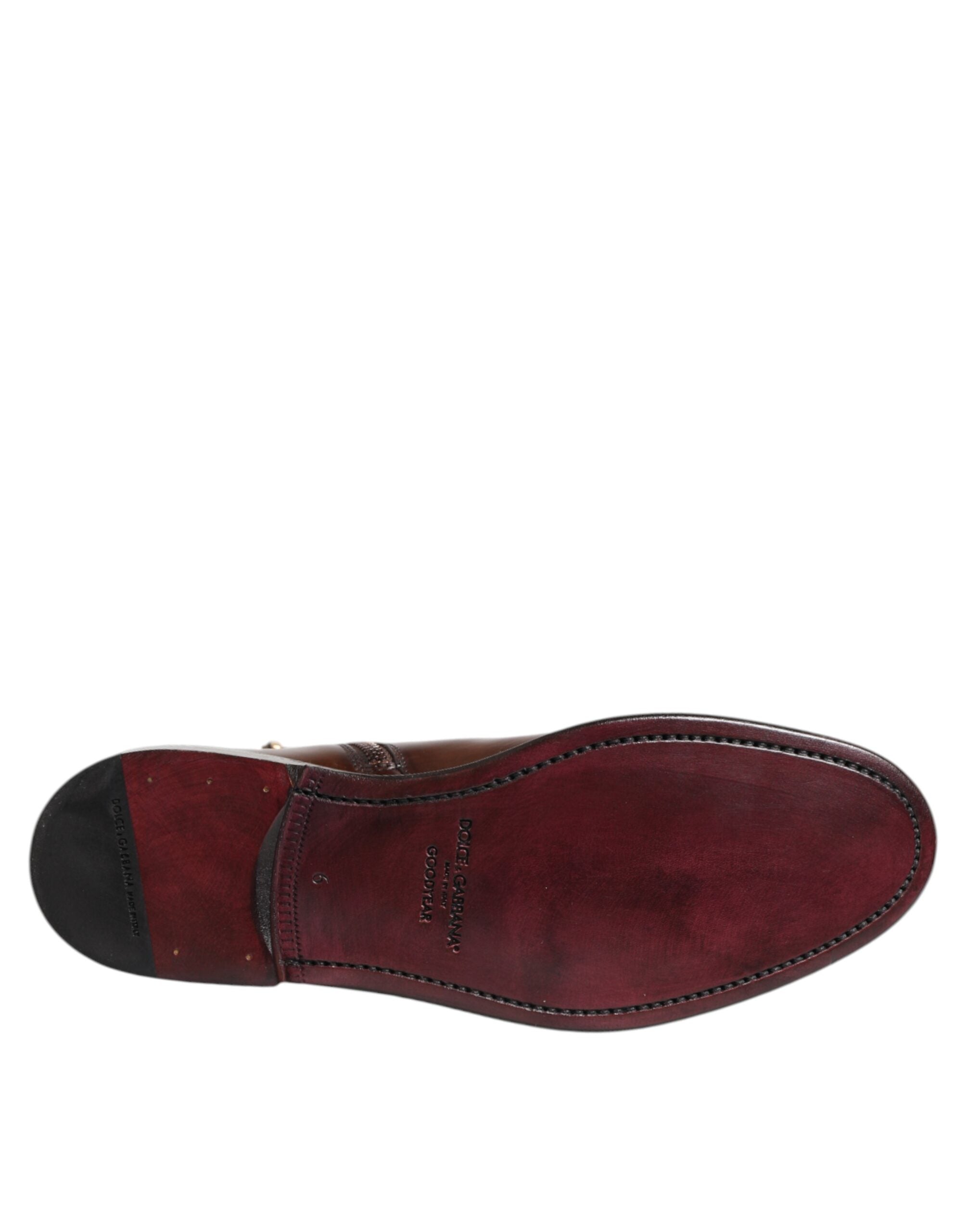 Dolce & Gabbana Brown Chelsea Leather Mid Calf Boots Shoes - ACCEXO