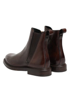 Dolce & Gabbana Brown Chelsea Leather Mid Calf Boots Shoes - ACCEXO
