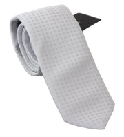 Dolce & Gabbana Elegant White Patterned Silk Blend Neck Tie - ACCEXO