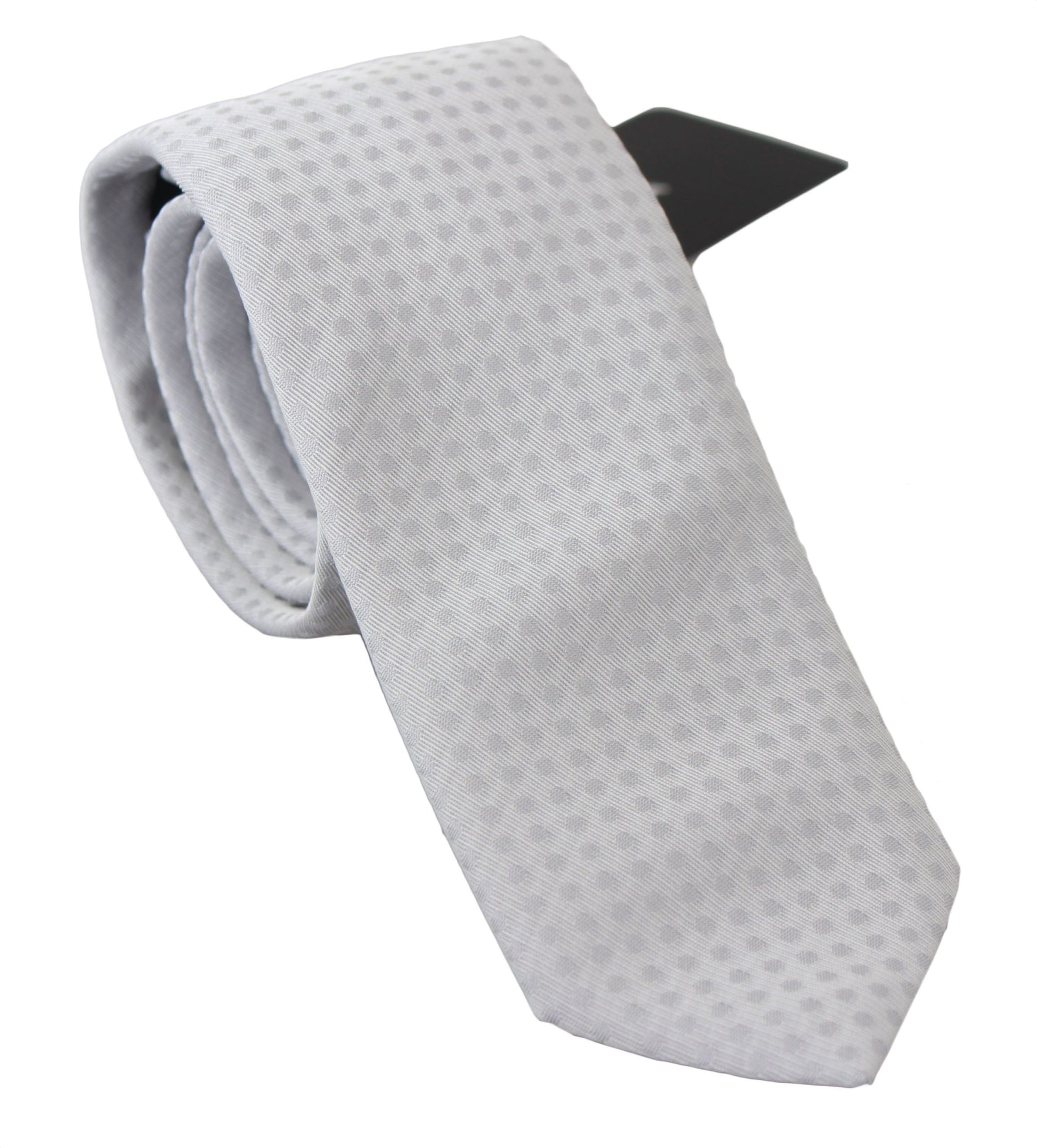 Dolce & Gabbana Elegant White Patterned Silk Blend Neck Tie - ACCEXO