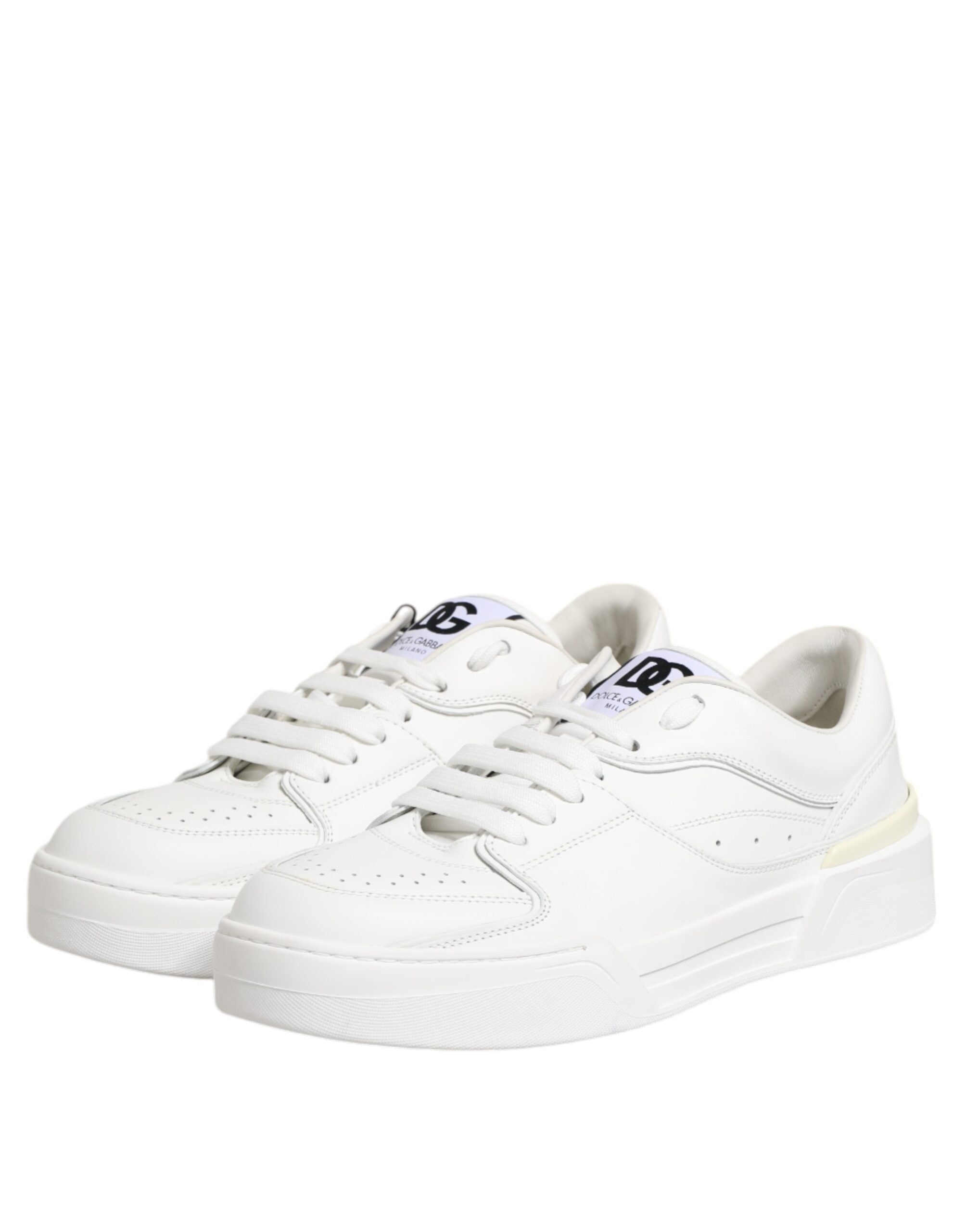 Dolce & Gabbana White Miami Leather Low Top Sneakers Shoes - ACCEXO