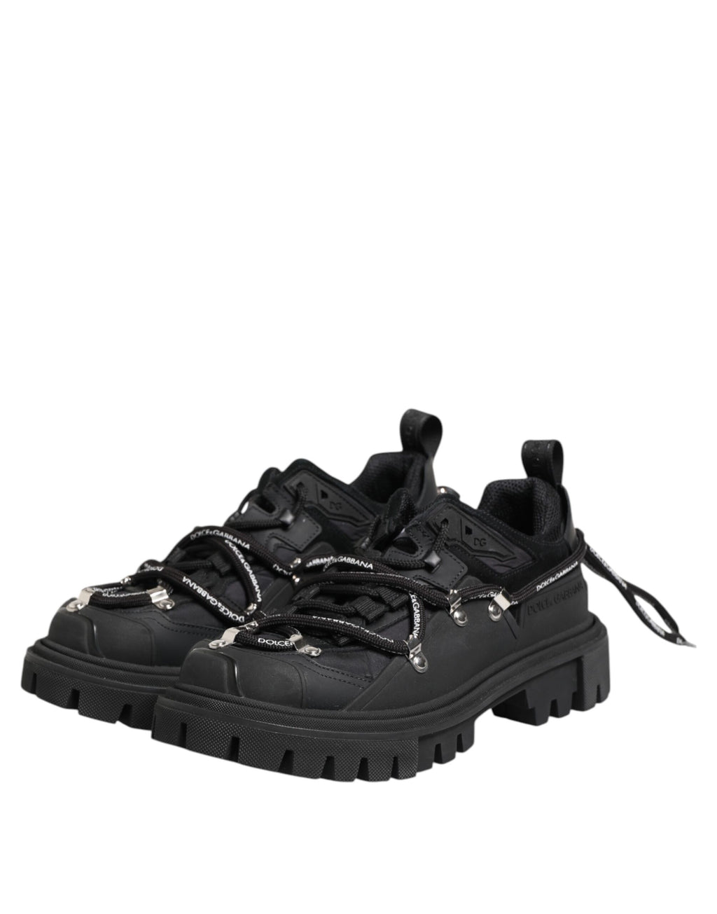 Dolce & Gabbana Black Low Top Lace Up Trekking Sneakers Shoes - ACCEXO