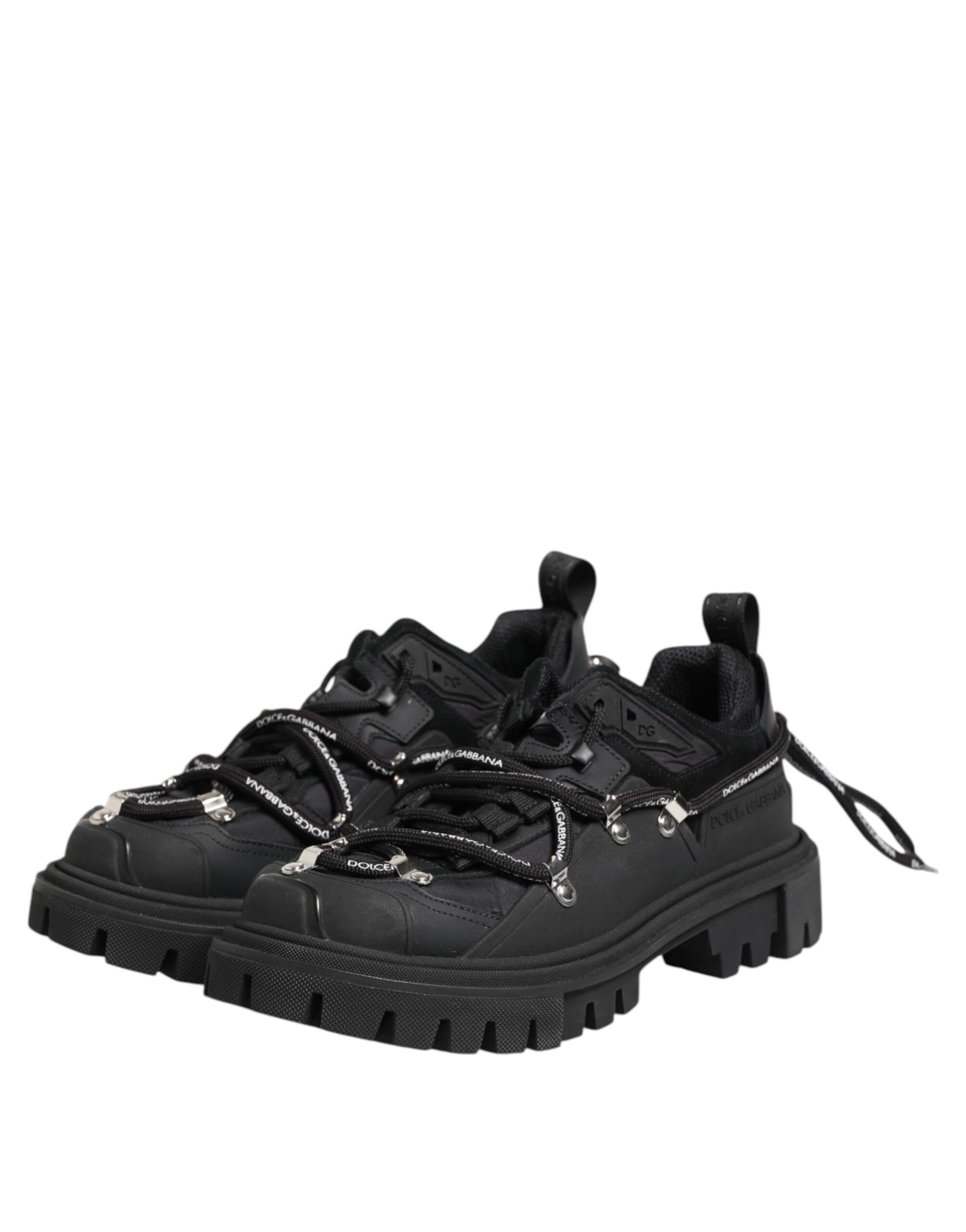 Dolce & Gabbana Black Low Top Lace Up Trekking Sneakers Shoes - ACCEXO