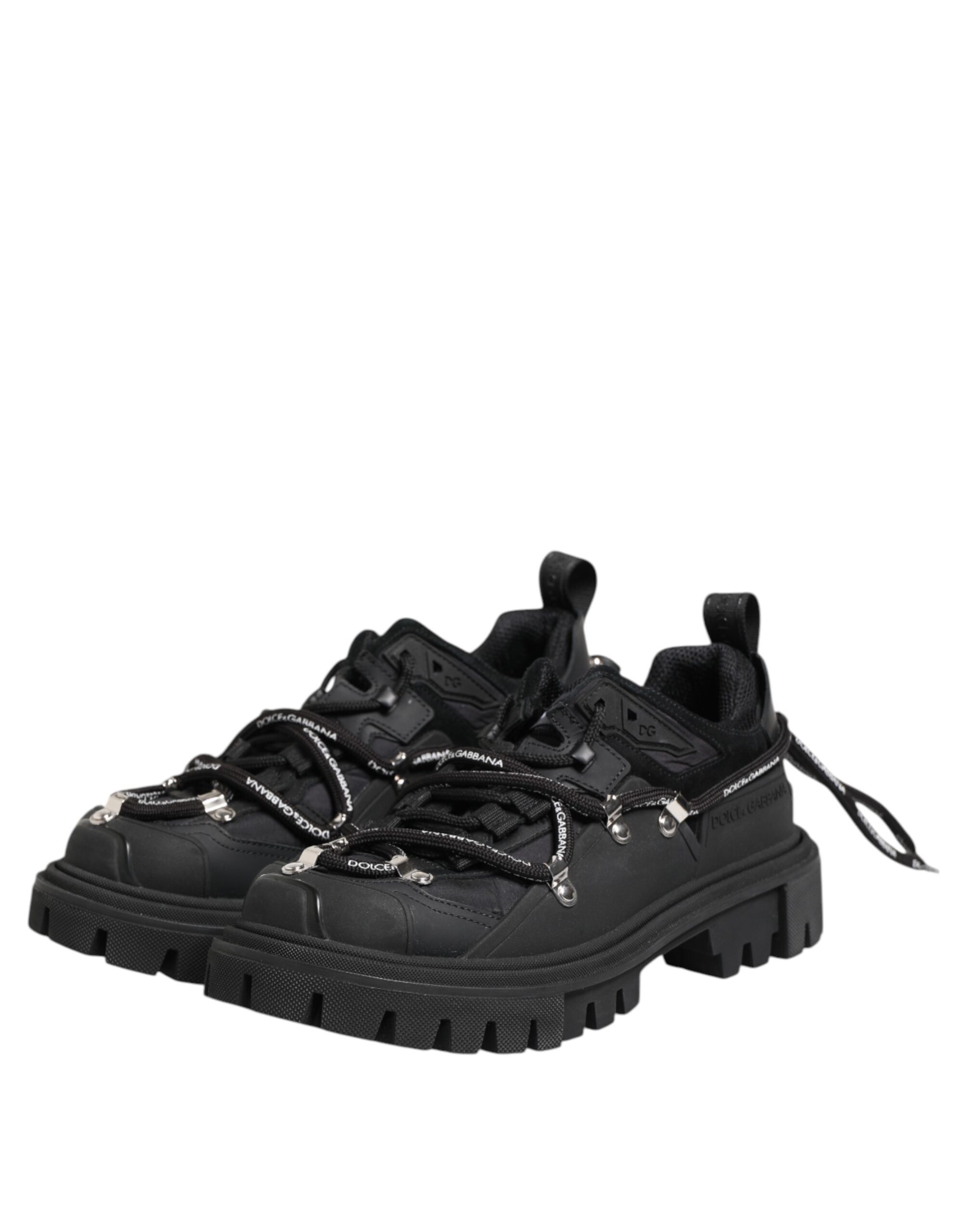 Dolce & Gabbana Black Low Top Lace Up Trekking Sneakers Shoes - ACCEXO