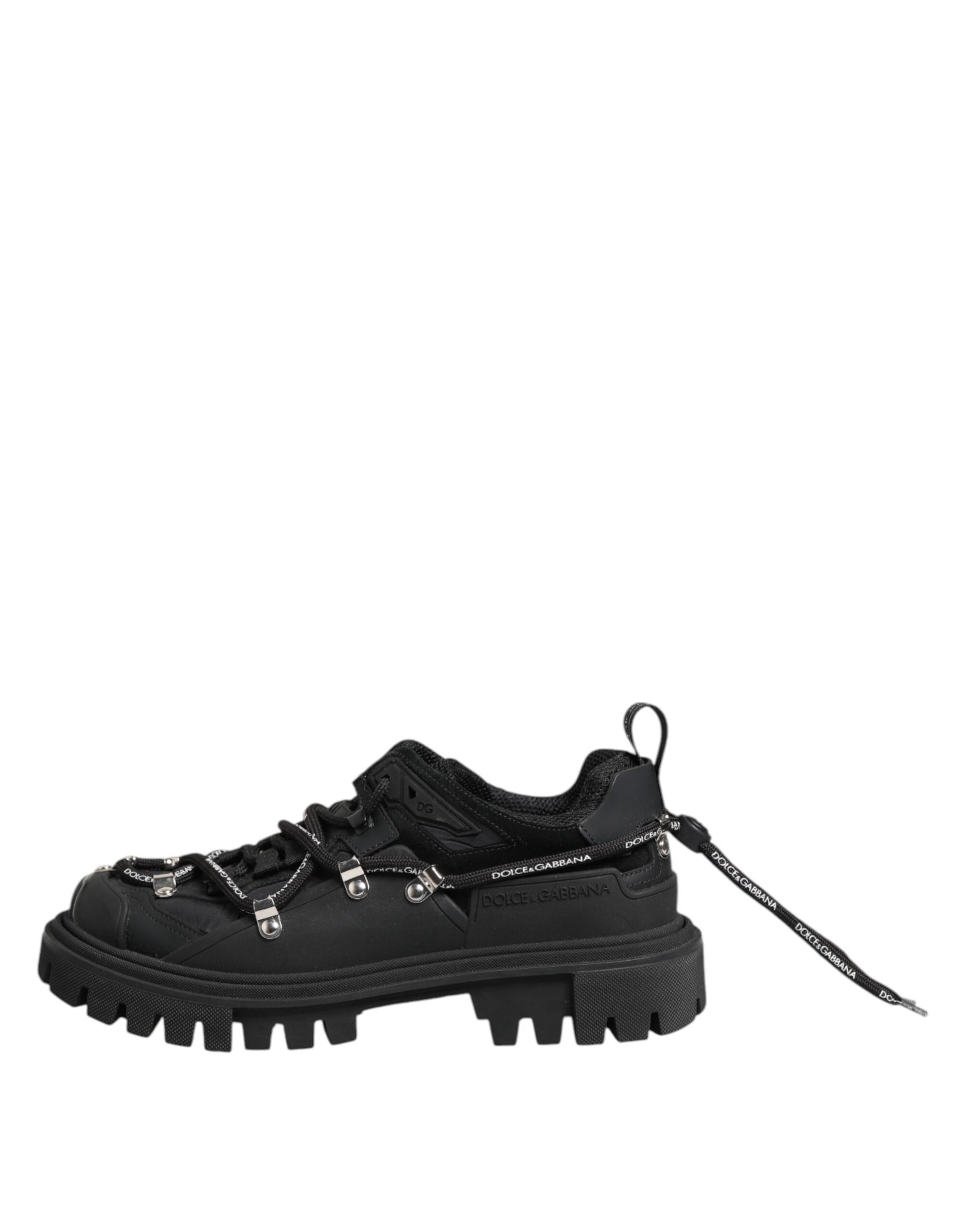 Dolce & Gabbana Black Low Top Lace Up Trekking Sneakers Shoes - ACCEXO