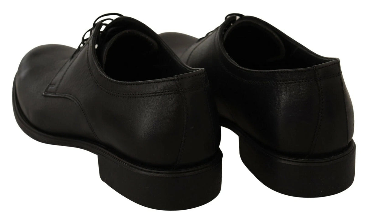 Dolce & Gabbana Black Lace Up Leather Men Formal Derby Shoes