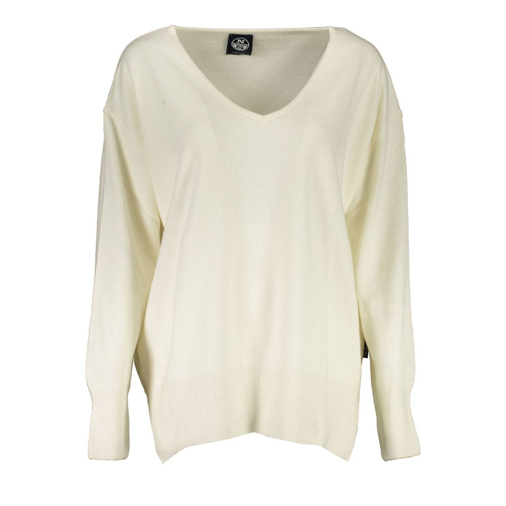 North Sails White Wool Sweater - ACCEXO