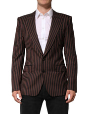 Dolce & Gabbana Dark Gray Stripe Single Breasted Blazer