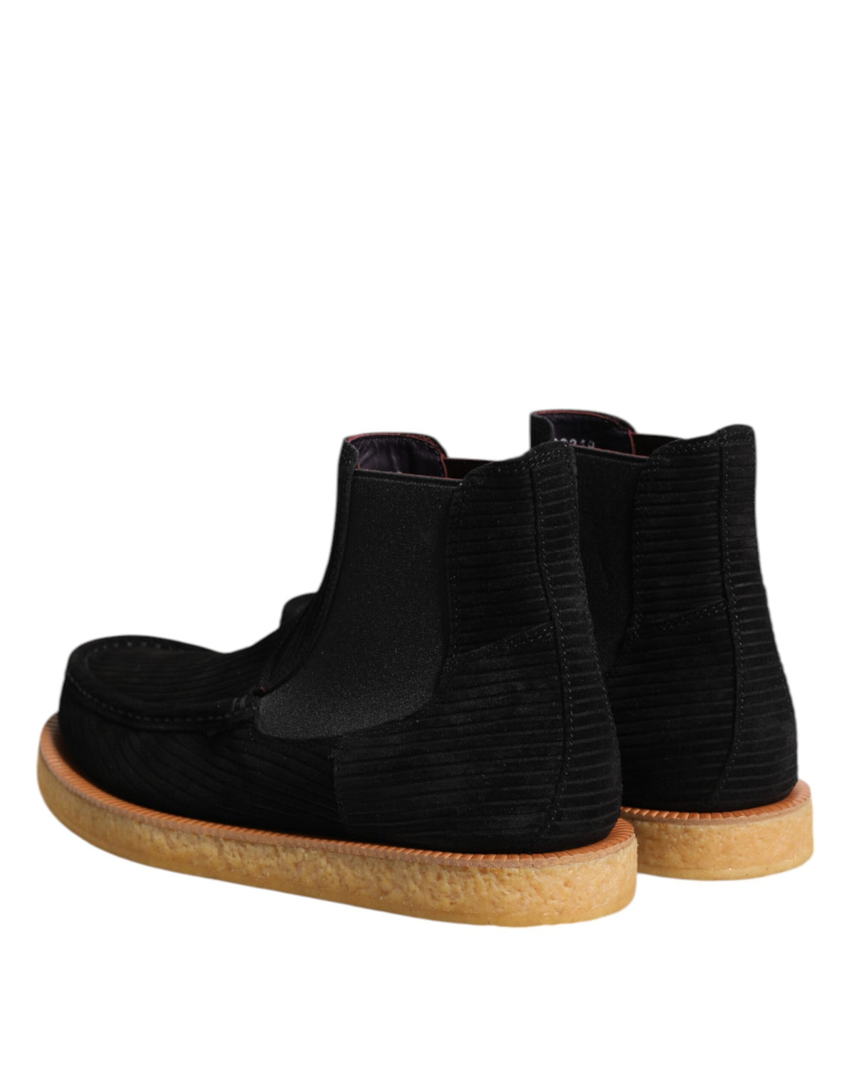 Dolce & Gabbana Black Calf Suede Slip On Ankle Boots Shoes for Men