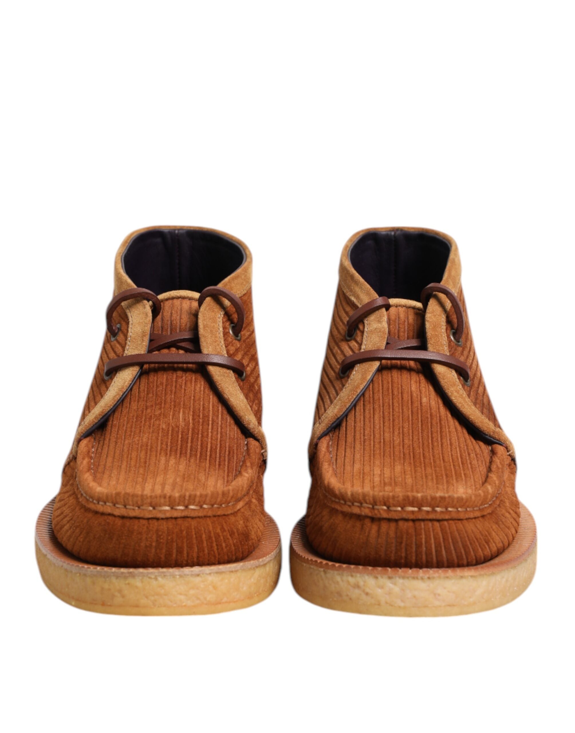 Dolce & Gabbana Brown Suede Nubuck Leather Desert Ankle Boots Shoes - ACCEXO