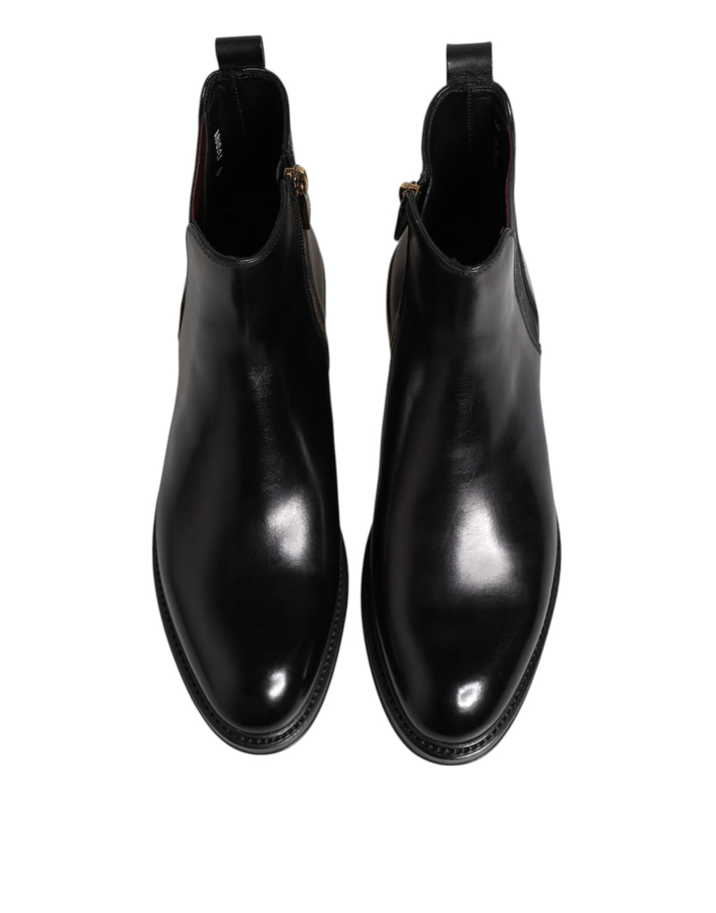 Dolce & Gabbana Black Chelsea Leather Mid Calf Boots Shoes - ACCEXO
