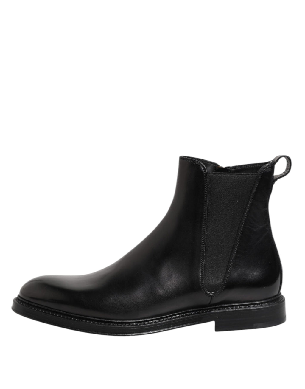 Dolce & Gabbana Black Chelsea Leather Mid Calf Boots Shoes - ACCEXO