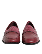 Dolce & Gabbana Burgundy Leather Formal Slip On Shoes - ACCEXO