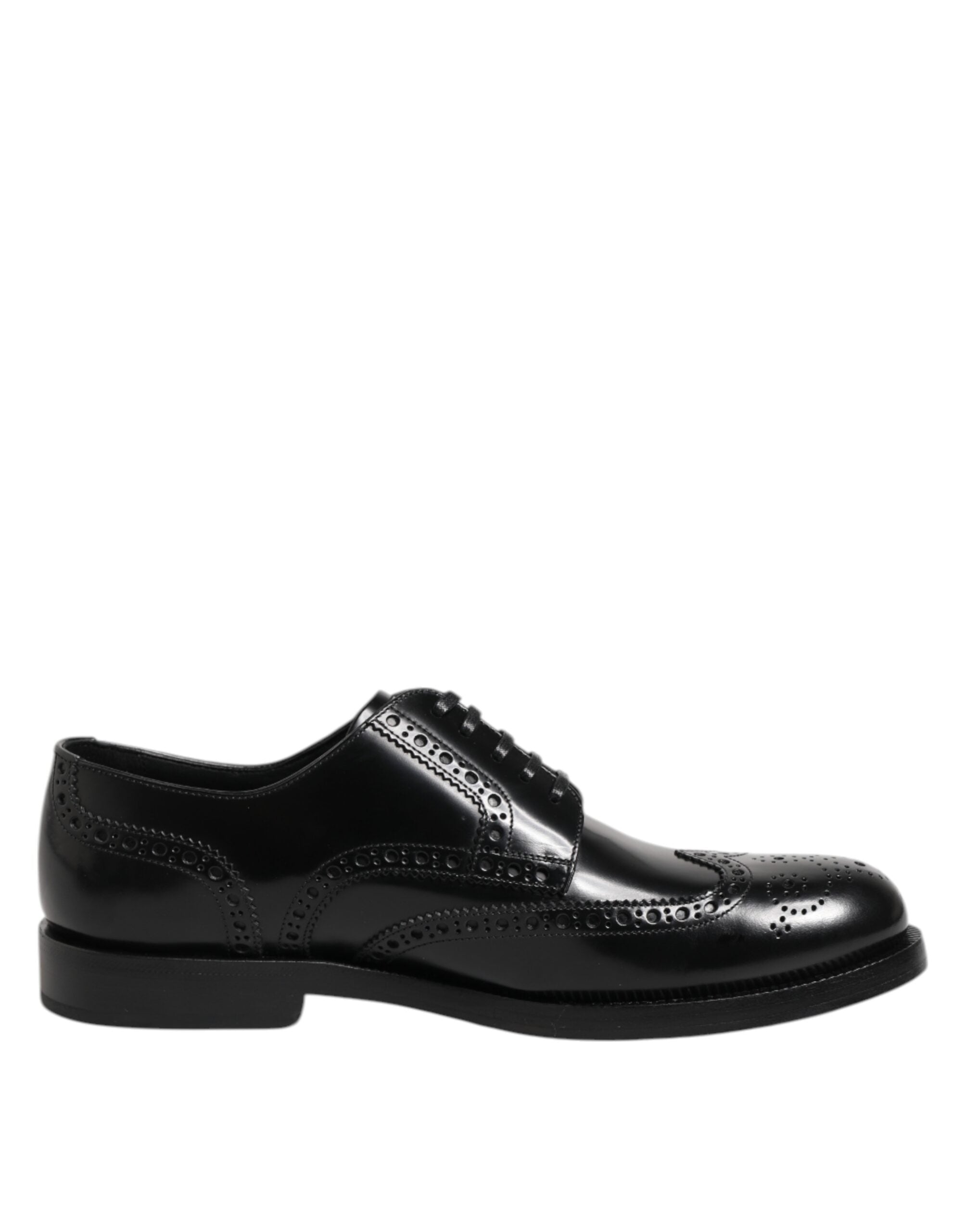 Dolce & Gabbana Black Leather Derby Wingtip Formal Shoes - ACCEXO Main image