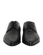 Dolce & Gabbana Black Exotic Leather Lace Up Derby Shoes - ACCEXO