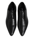 Dolce & Gabbana Black Exotic Leather Lace Up Derby Shoes - ACCEXO