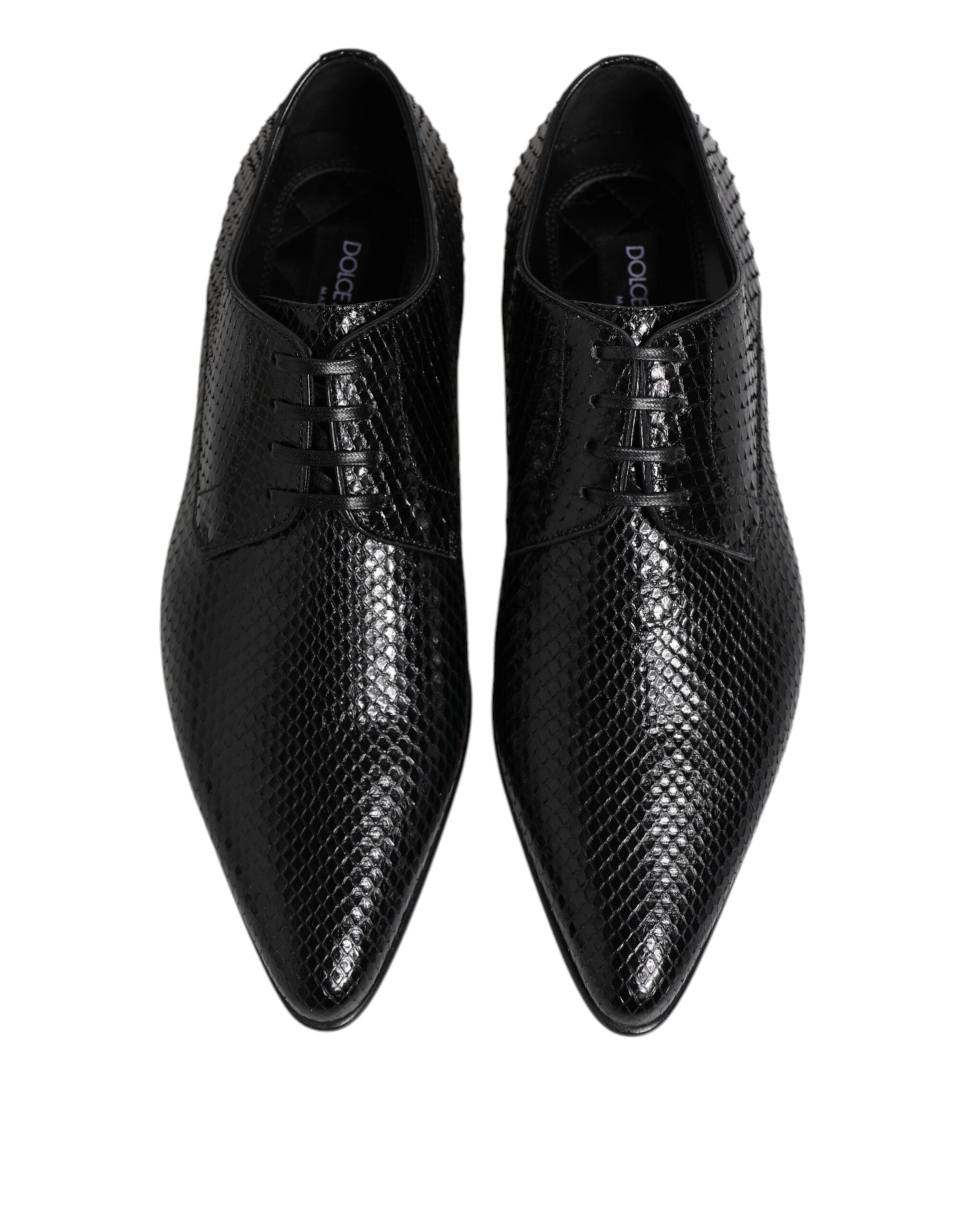Dolce & Gabbana Black Exotic Leather Lace Up Derby Shoes - ACCEXO