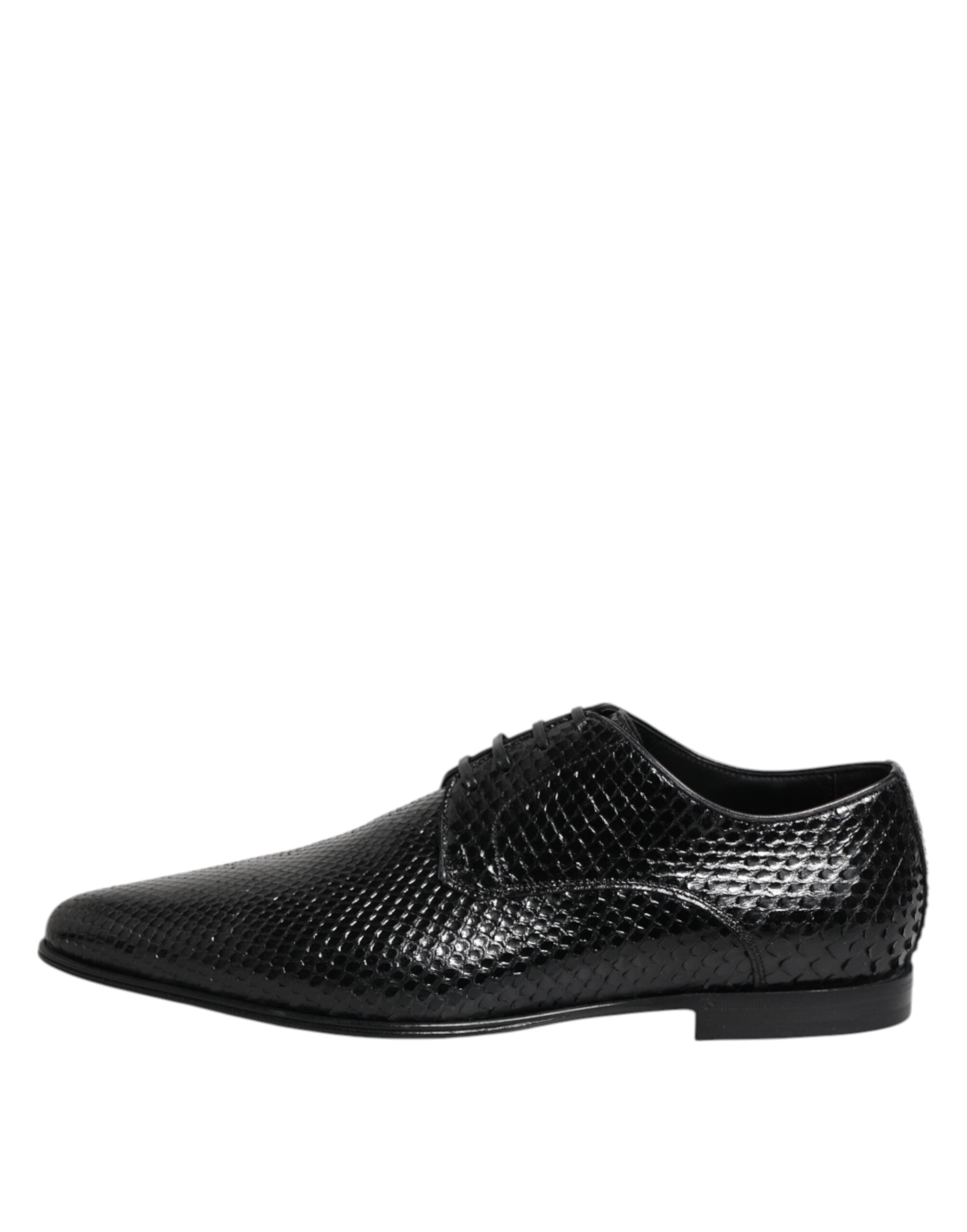 Dolce & Gabbana Black Exotic Leather Lace Up Derby Shoes - ACCEXO