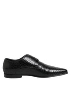 Dolce & Gabbana Black Exotic Leather Lace Up Derby Shoes - ACCEXO