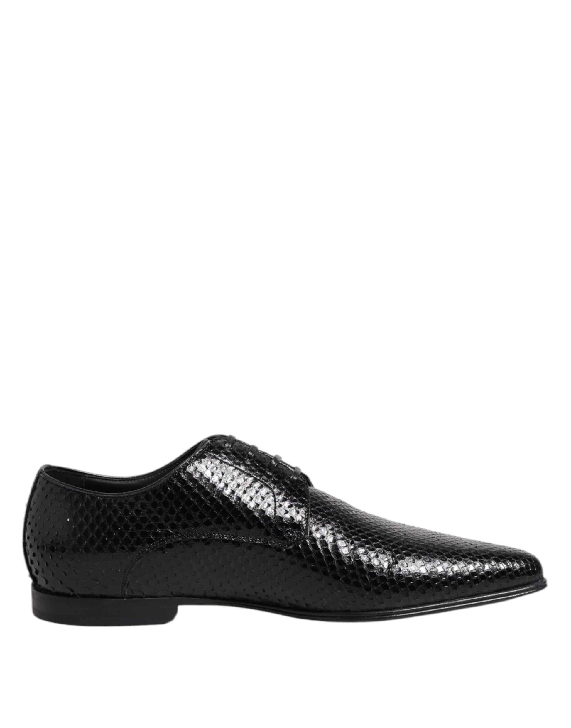 Dolce & Gabbana Black Exotic Leather Lace Up Derby Shoes - ACCEXO