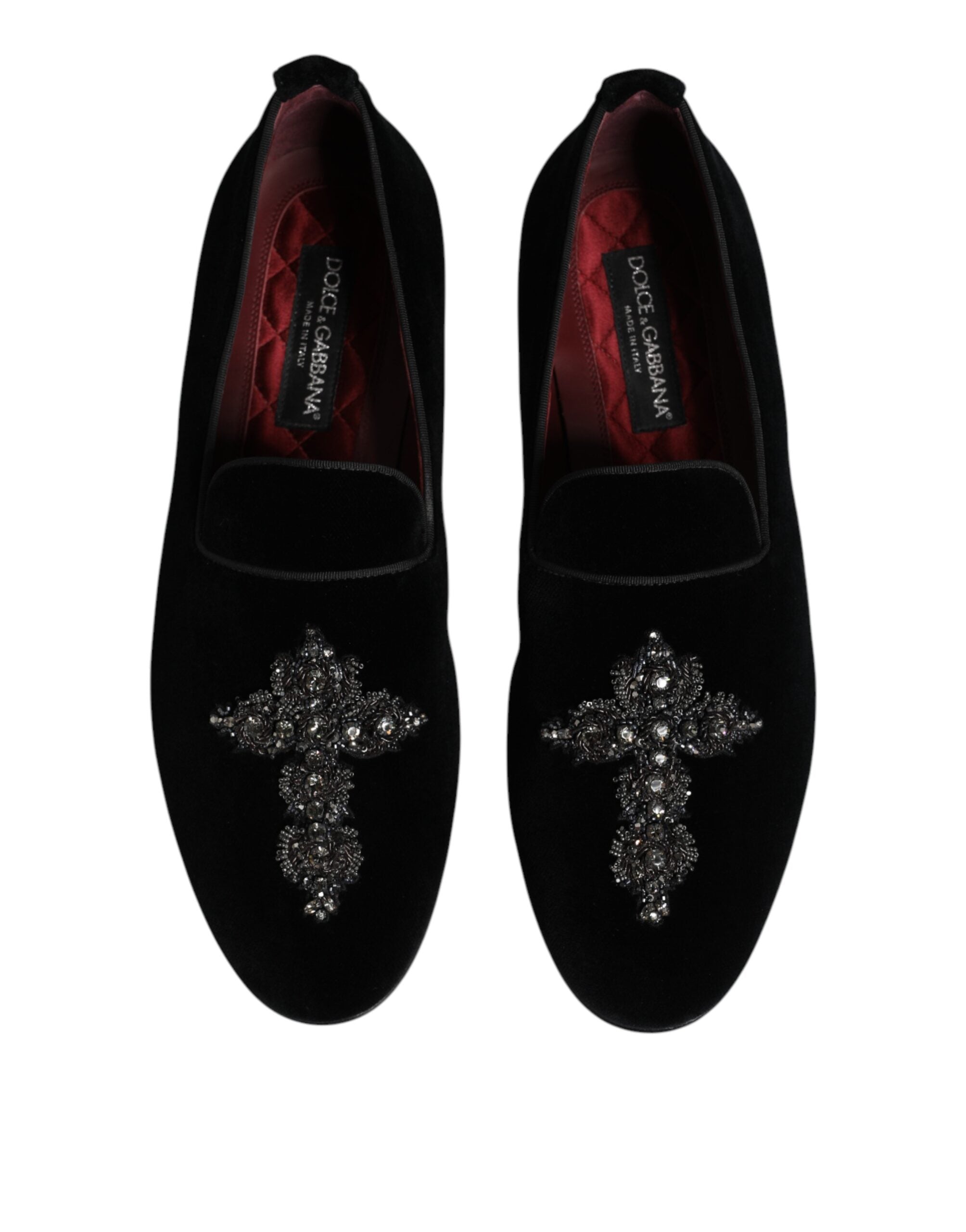 Dolce & Gabbana Black Suede Cross Slip On Loafers Dress Shoes - ACCEXO
