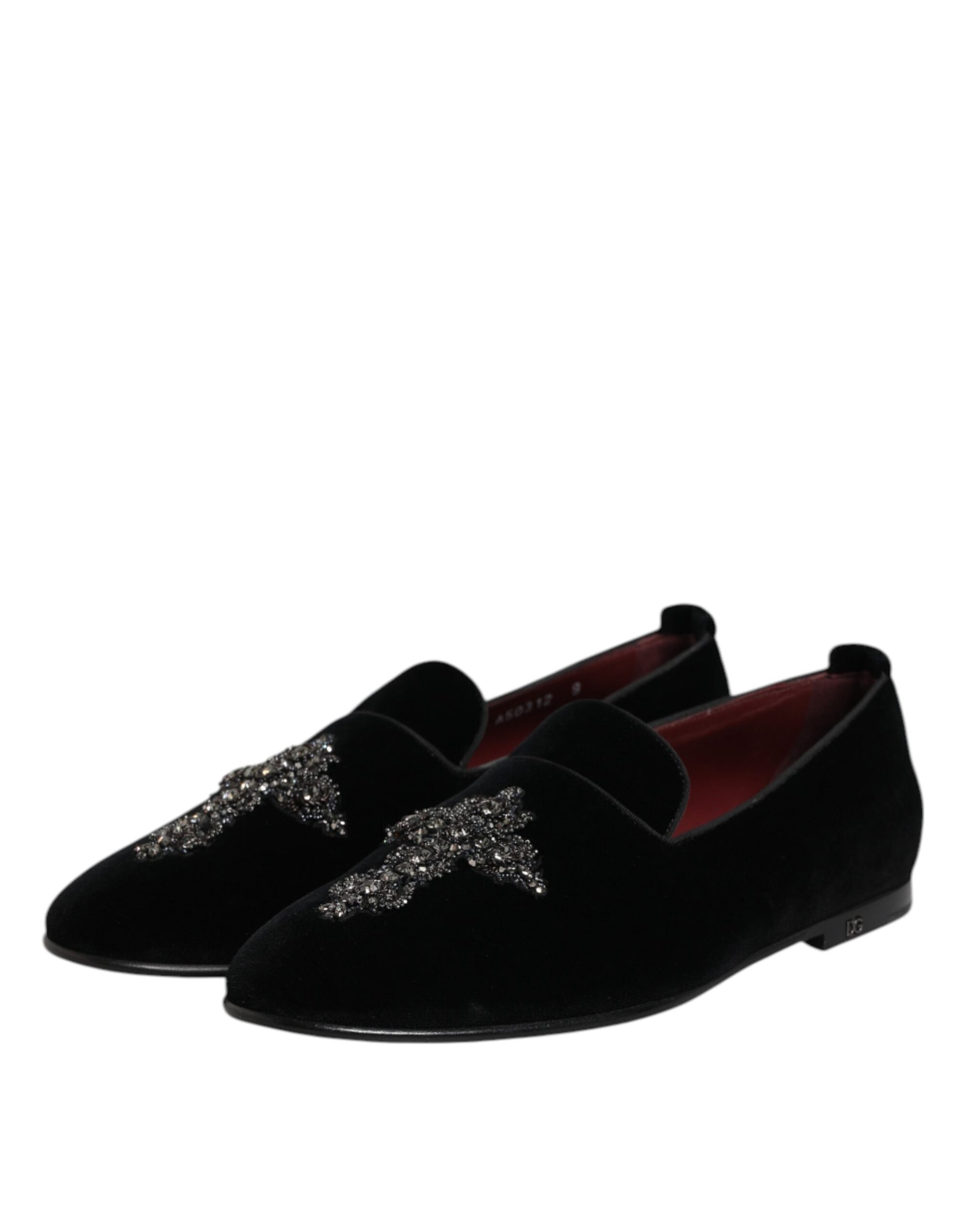 Dolce & Gabbana Black Suede Cross Slip On Loafers Dress Shoes - ACCEXO