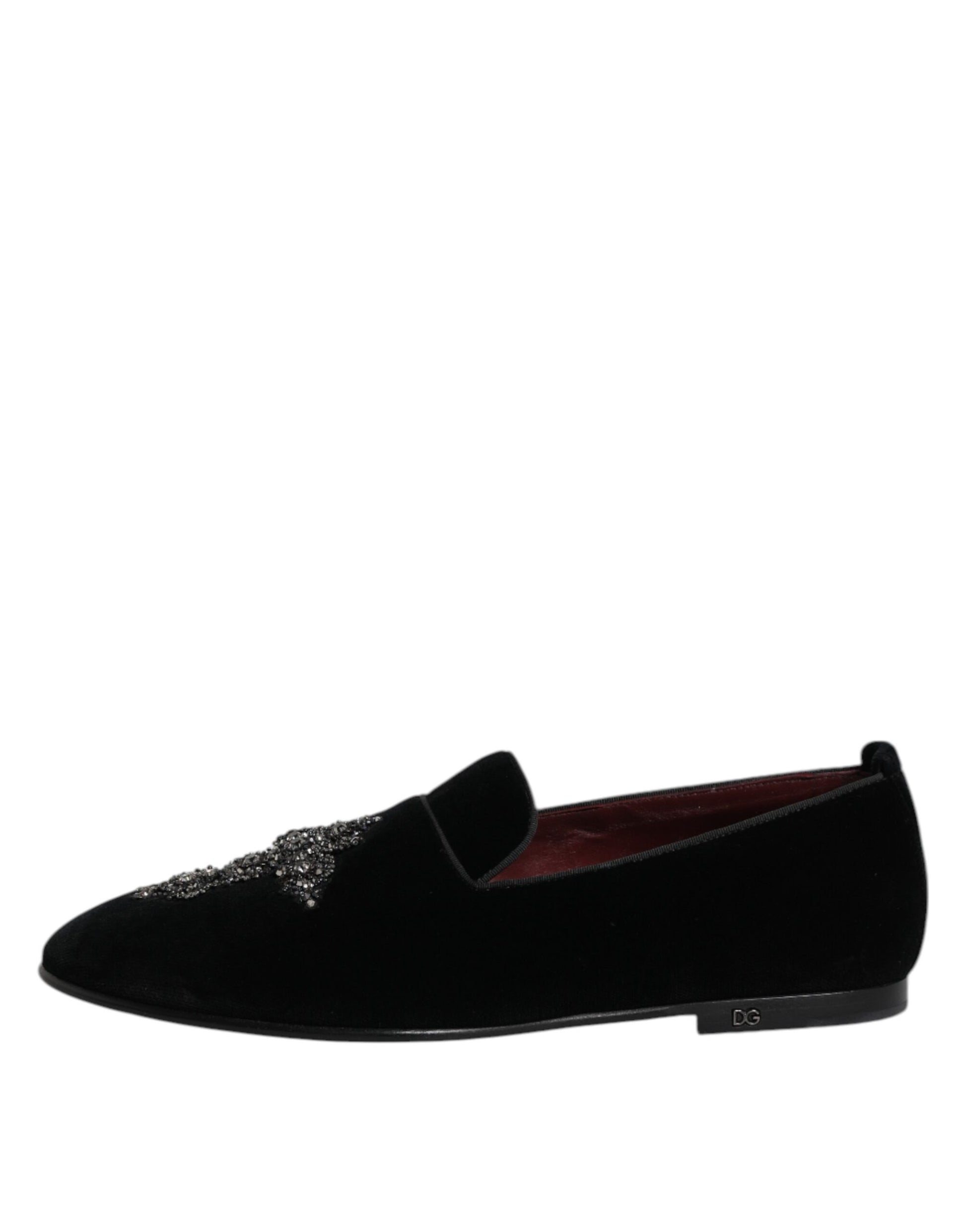 Dolce & Gabbana Black Suede Cross Slip On Loafers Dress Shoes - ACCEXO