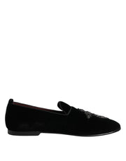 Dolce & Gabbana Black Suede Cross Slip On Loafers Dress Shoes - ACCEXO