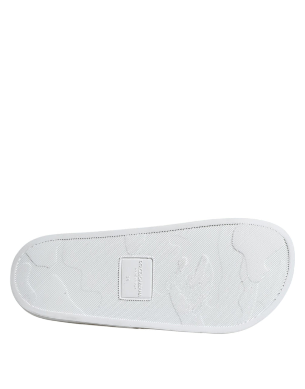 Dolce & Gabbana White Leather Slides Sandals Beachwear Shoes - ACCEXO