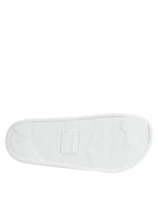 Dolce & Gabbana White Black Leather Sandals Beachwear Shoes - ACCEXO