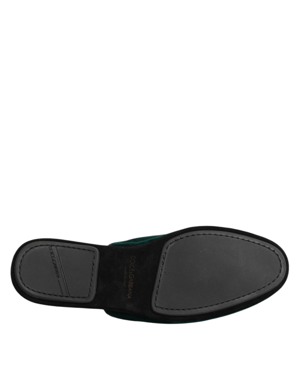 Dolce & Gabbana Green Velvet Cross Embellished Slippers Shoes - ACCEXO