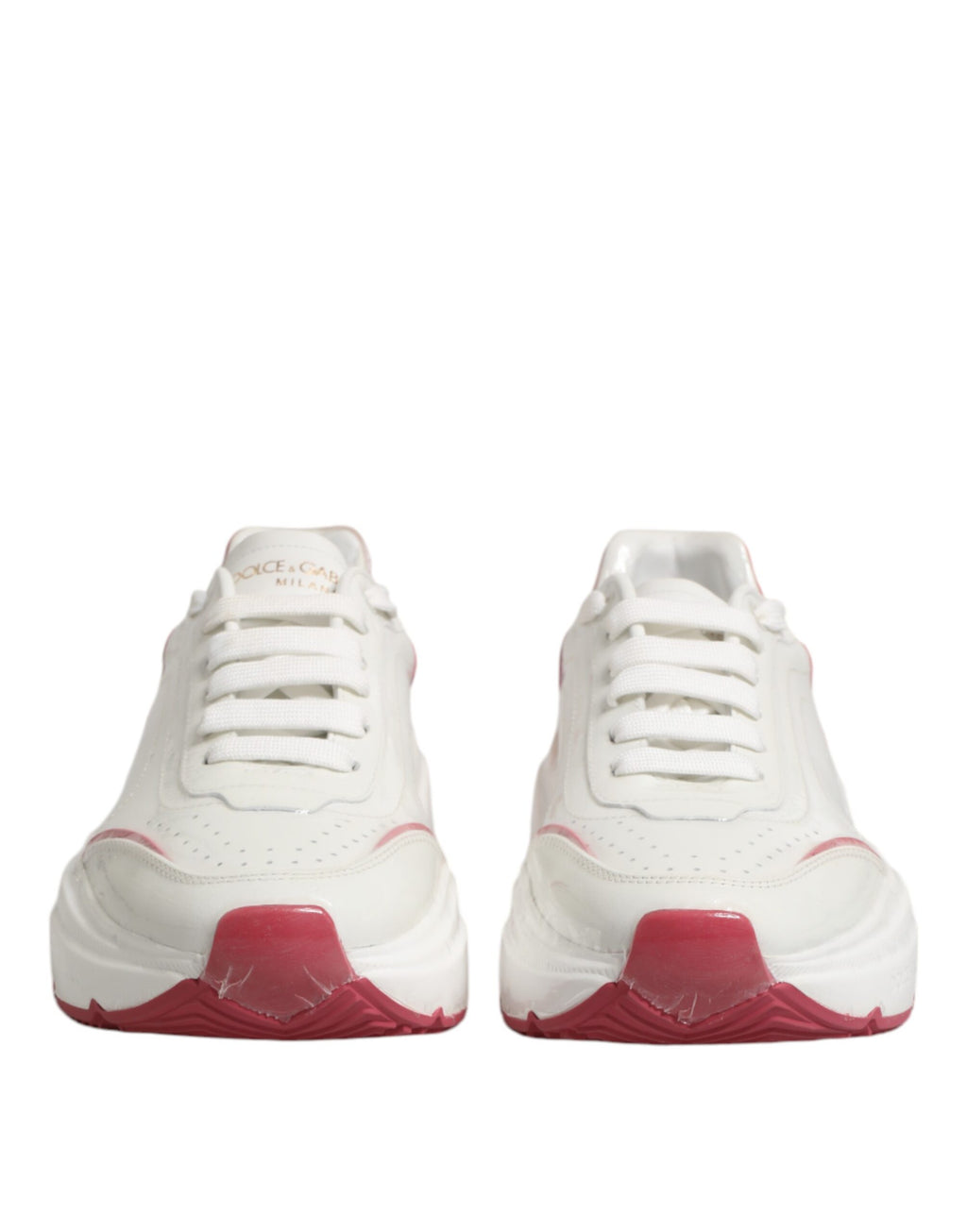 Dolce & Gabbana White Pink Daymaster Low Top Sneakers Shoes - ACCEXO