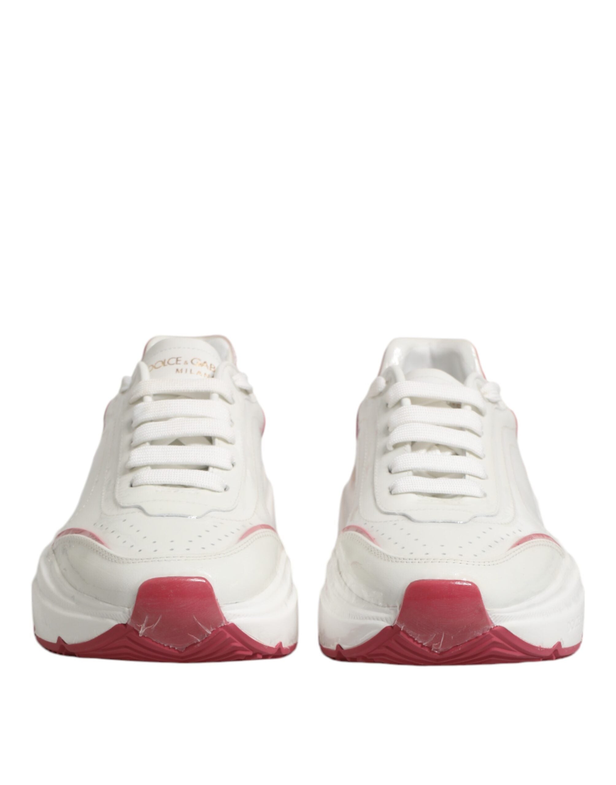 Dolce & Gabbana White Pink Daymaster Low Top Sneakers Shoes - ACCEXO