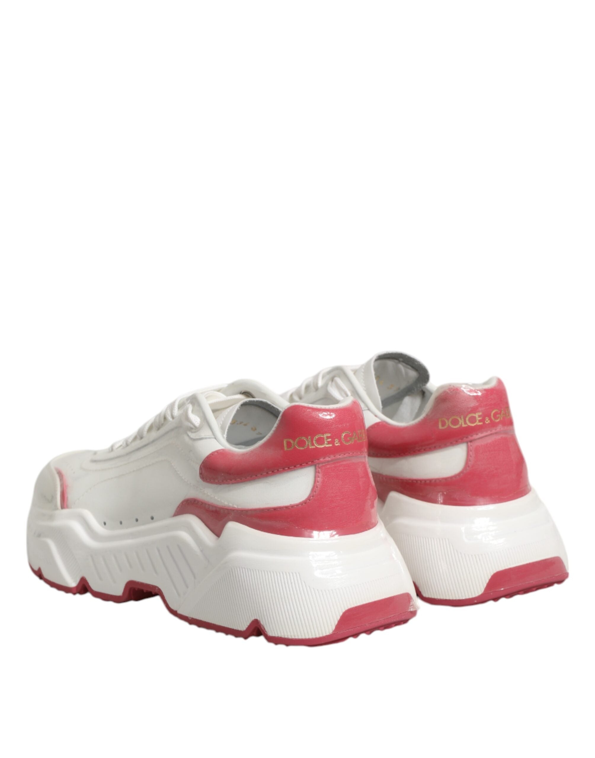 Dolce & Gabbana White Pink Daymaster Low Top Sneakers Shoes - ACCEXO