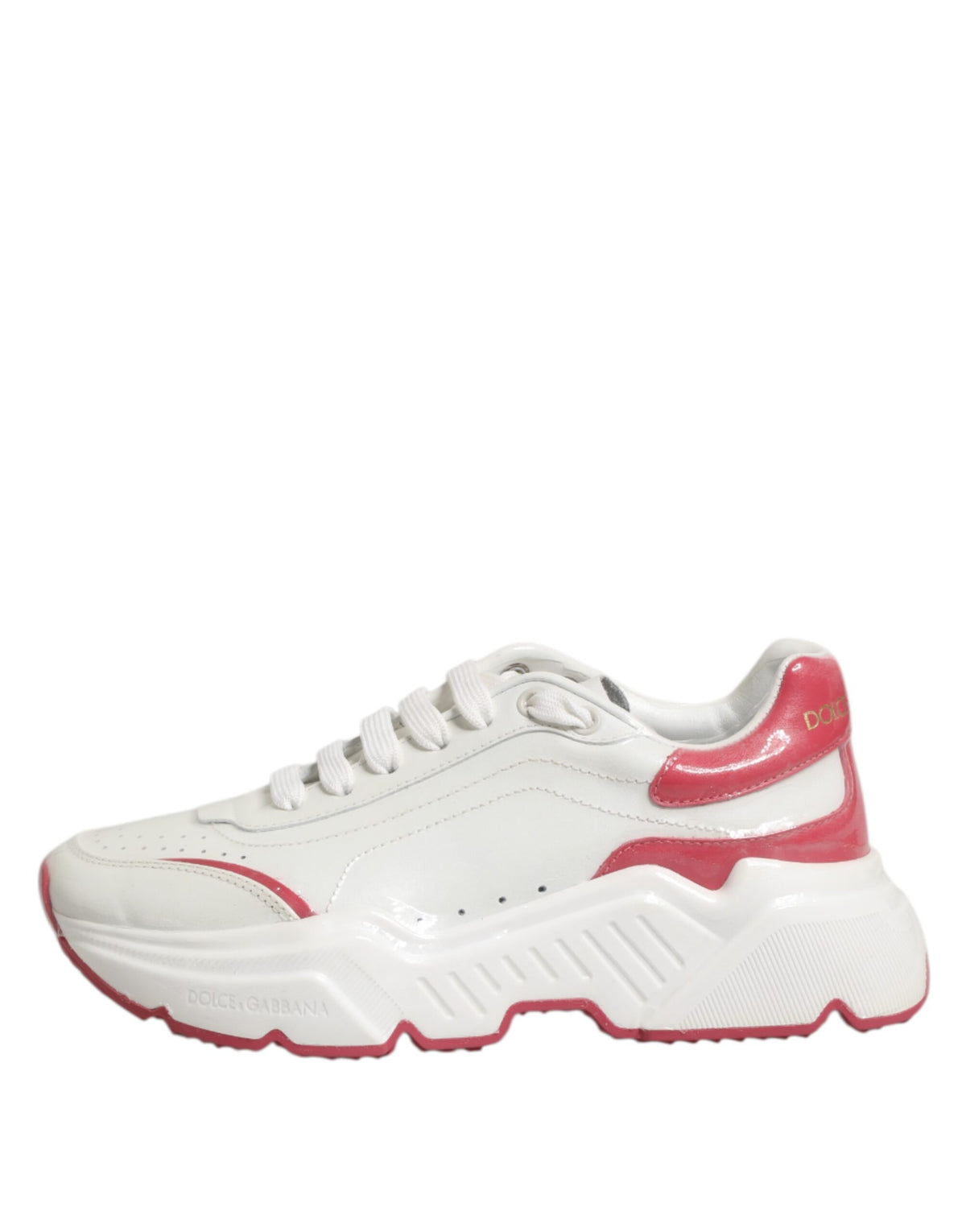 Dolce & Gabbana White Pink Daymaster Low Top Sneakers Shoes for Women