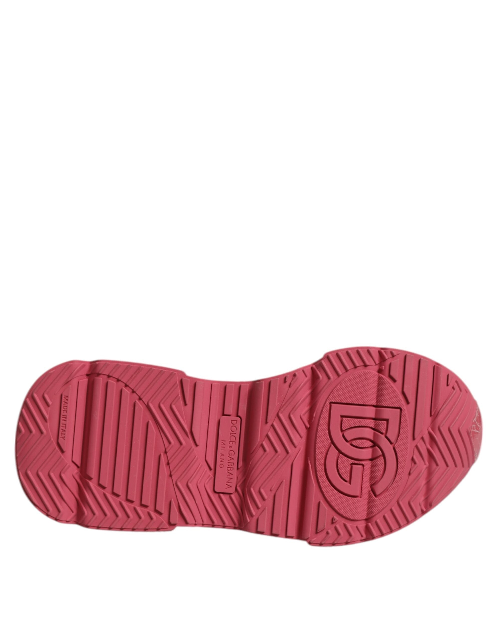 Dolce & Gabbana White Pink Daymaster Low Top Sneakers Shoes - ACCEXO