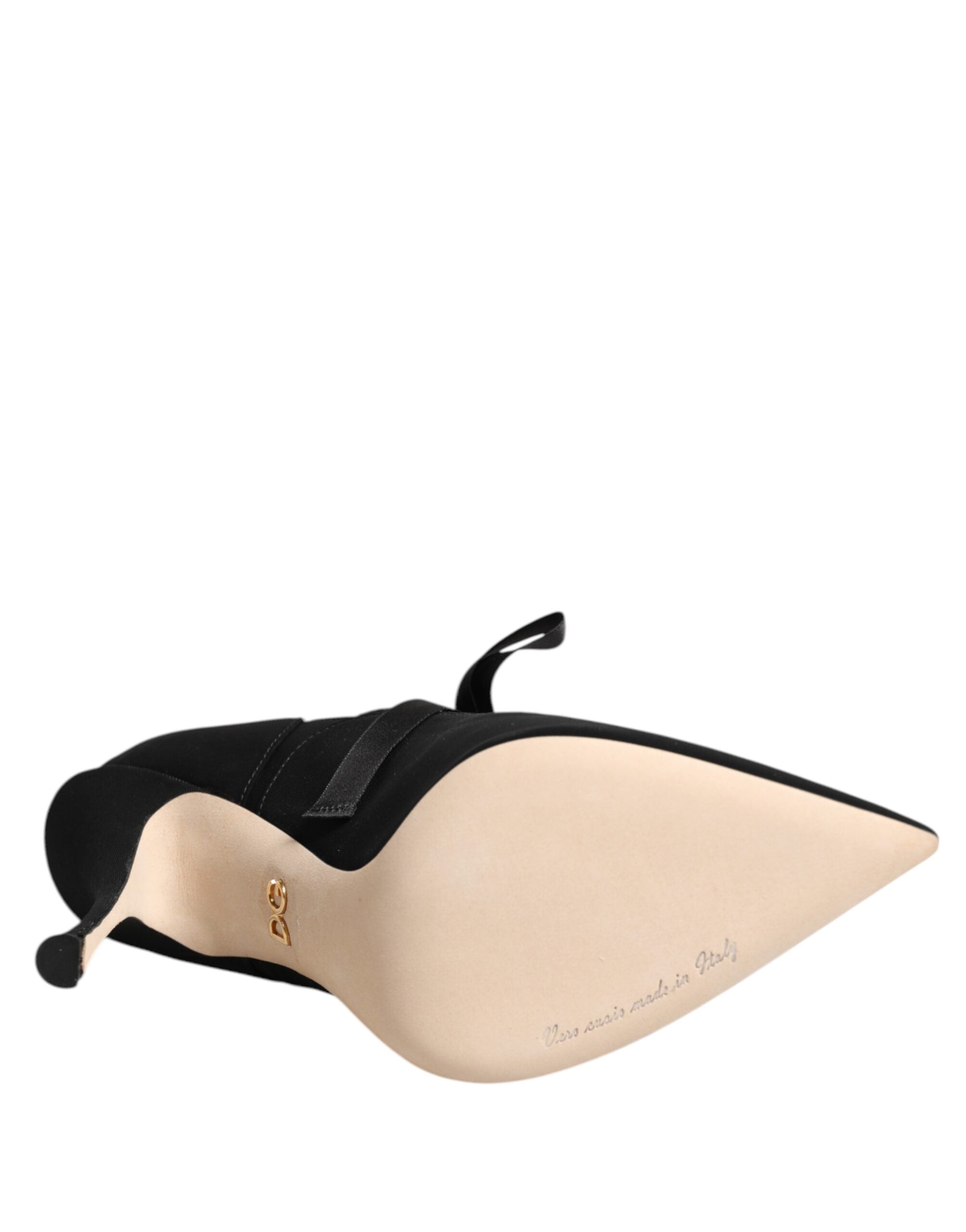 Dolce & Gabbana Black Lace Up Stiletto Heels Pumps Shoes - ACCEXO